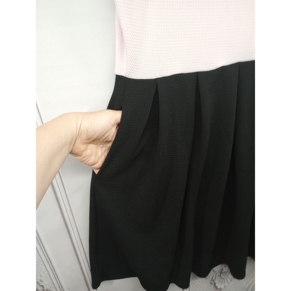 LuLaRoe Dress Womens Size M Pastel Pink & Black Fit & Flare Back Zipper Textured - Picture 5 of 16